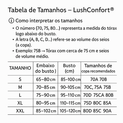 LushConfort® - Soutien Perfeito Push-Up